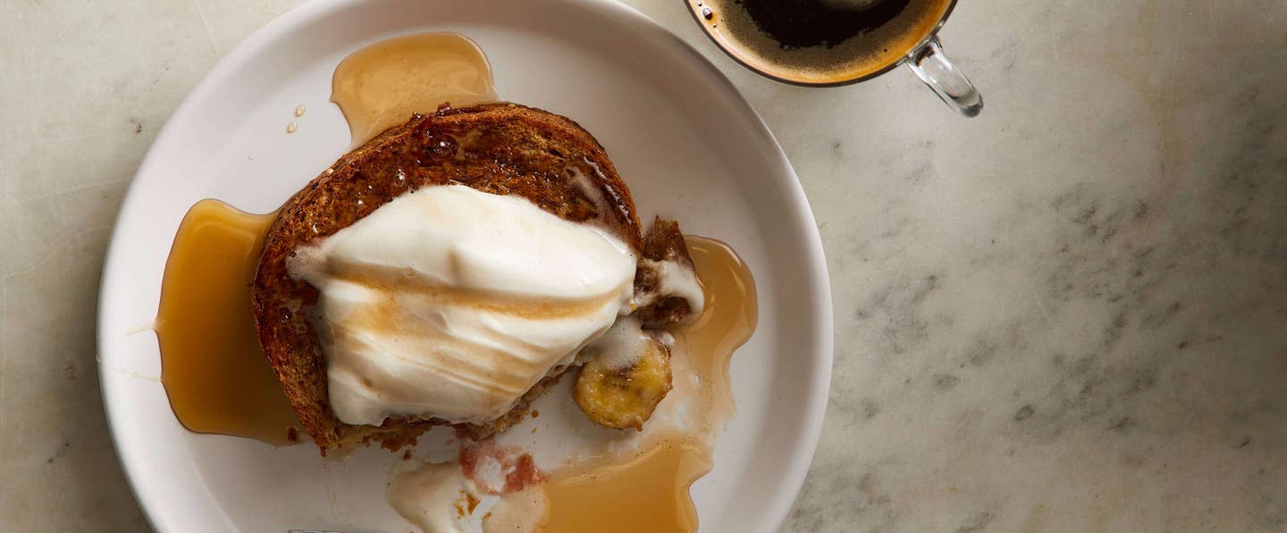 Banana-Stuffed Vegan French Toast with Whipped Cream