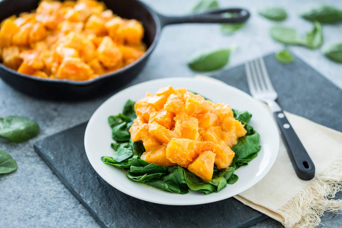 Miso-Glazed Squash with Spinach