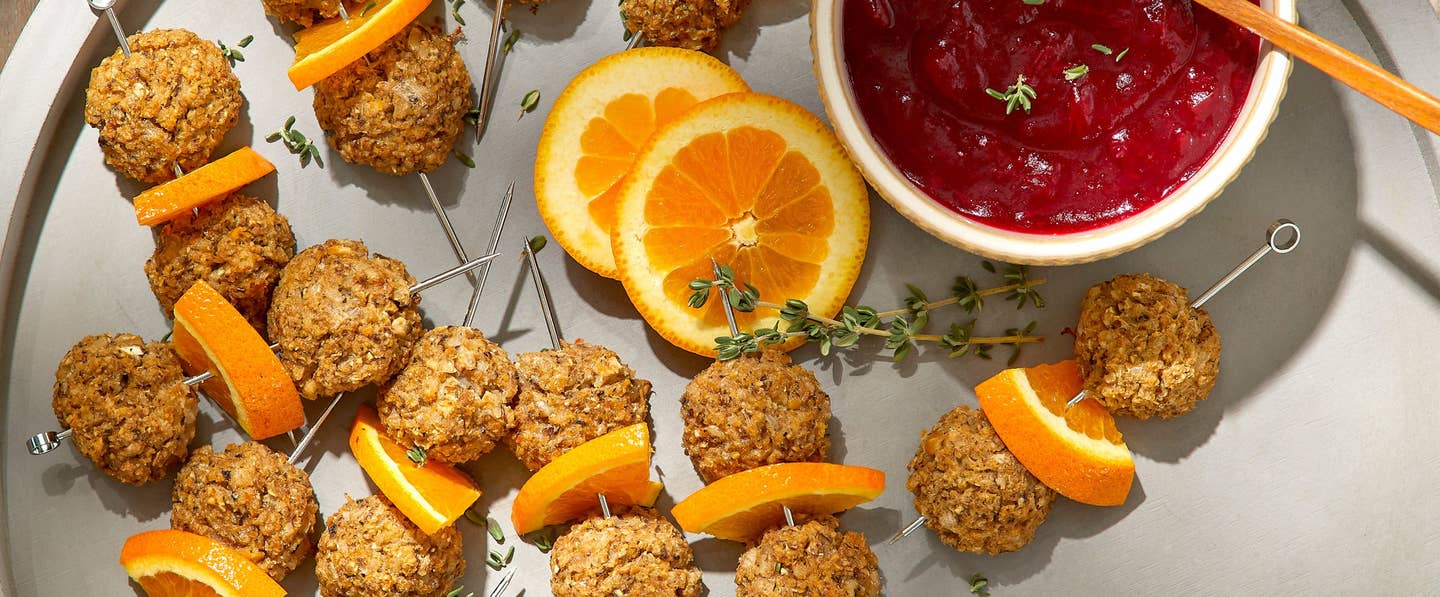 Savory Meatballs with Cranberry Glaze