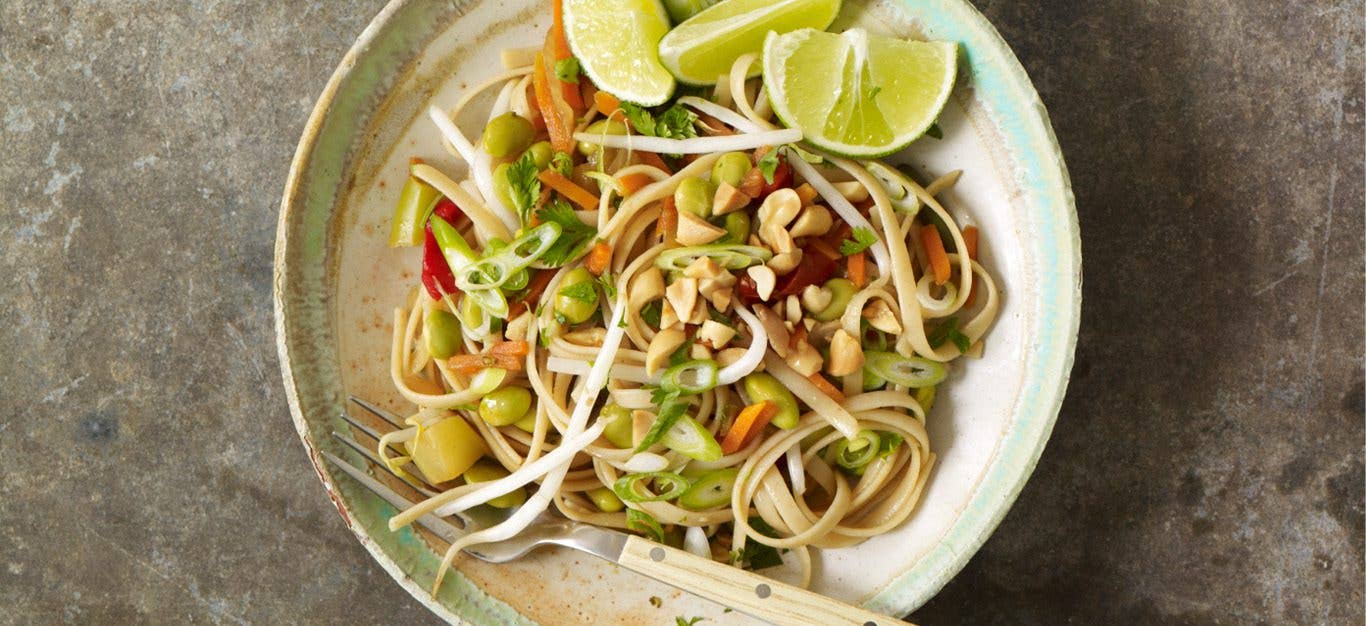 thai noodles with edamame